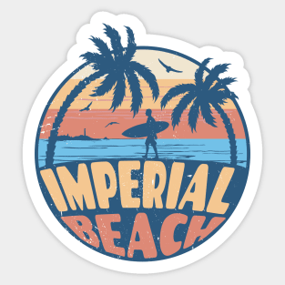 Vintage Surfing Imperial Beach, California // Retro Summer Vibes // Grunge Surfer Sunset Sticker